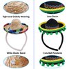 JOYIN 6 PCS Cinco De Mayo Fiesta Fabric and Straw Sombrero Headbands Party Costume for Fun Fiesta Hat Party Supplies, Luau Event Photo Props, Mexican Theme Decorations and Party Favors
