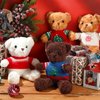 Glimin 4 Pcs Christmas Bear Stuffed Animals with Doll Clothes 12 Inch Cute Plush Bear with Removable Sweater Hoodie Xmas Doll Accessories for Plush Bear Dolls DIY Change Clothes(Fashion Style)