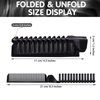 10 Pcs Portable Travel Folding Comb Brush Combo Compact Foldable Hair Brush Pocket Size Comb Double Headed for Women Men Homeless Hotel Shelter Nursing Home Charity Church (Black)