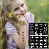 PPVWEY 694pcs Temporary Tattoo Stencils for Kids, Glitter Tattoo Template for Girls Boys Face Body Paint Stencil 16 Sheets Animal Flower Butterfly Reusable Tattooing Party Favor Supplies (Black)