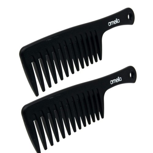 Amelia Beauty Products - 9in Plastic Detangling Rake Shampoo Curly Thick Hair Comb for Women and Men With Curly Hair - Great for Curly Hair Types | Peines Para Cabello - Hair Care 2-Pack Comb