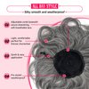 Adancyler Hair Buns Hair Piece Drawstring Ponytail Extension for Women Short Straight Lightweight Fluffy Hair Bun Hair Pieces for Updos Synthetic Hairpiece Pony Tails Hair Extensions(Light Gray)