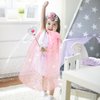 ShyLizard Princess Dress Up Clothes for Little Girls, 10 Pcs Toddler Dress Up Toys, Princess Cape with Crown, Wand, Jewelry, Princess Pretend Play Toys Gifts for 3 4 5 6 Year Old Girls(Pink)
