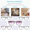 MODFANS Reading Glasses Women/Men Wood Look Round Frame Includes Sun Readers glasses for outdoors 5-Pack Comfort Flexible?Spring Hinge Lightweight with soft case 3.5