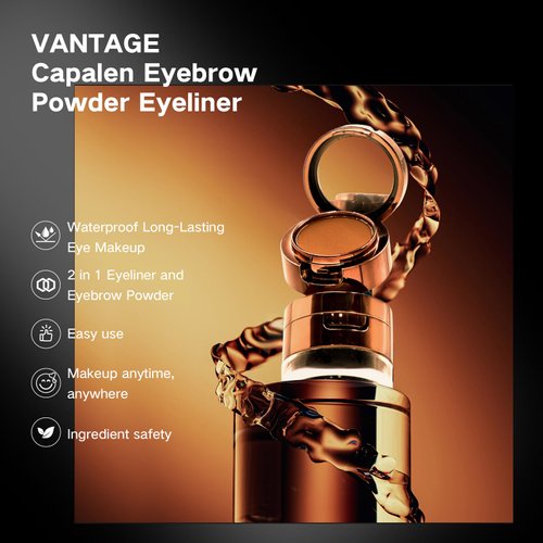 2Pcs Gel Eyeliner Eyebrow Powderfor Beginners,Waterproof Smudgeproof Long Lasting Makeup Eyeliner Gel with Brush Mirror,Kits with Step byStep Video Tutorials,Black and Brown (Black and Brown)