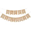 Happy Birthday Bannner Pre Strung Burlap Happy Birthday Sign for Birthday Party Decorations