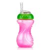 Nuby No-Spill Soft Straw Easy Grip Sippy Cup for Girls - (3-Pack) 10 Oz - 12+ Months