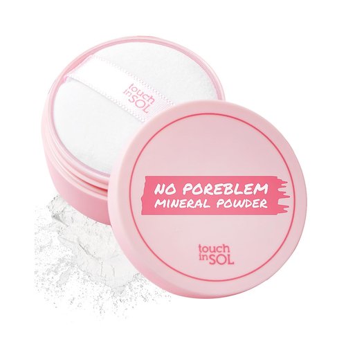 TOUCH IN SOL No Poreblem Mineral Powder - Translucent, Lightweight Loose Setting Powder for Flawless Matte Finish - Oil Control, Pore Primer, Blurs Imperfections & Fine Lines - Face & Greasy Hair Use