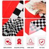 Oudain Cars Birthday Party Supplies Racing Party Decorations Round Racing Tablecloth Checkered Flag Table Covers Road Plastic Table Cloth, 1950s Disco Dancing Party Tablecloth (Red,3 Pcs)