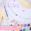DomeStar 15PCS White Folding Paper Fans, Foldable Hand Fan Bamboo Fan Handheld White Fans for Wedding Summer Party DIY Craft Home Decoration