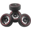 ShareGoo 12mm Hex Wheel Rims & OD 2.59" Rubber Tires for RC 1/10 On-Road Touring Car