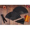 HUNANBANG 1 Dozen 12 Pieces Folding Hand Fans Church Wedding Gift, Party Favors, DIY Decoration Gift Size9 Wholesale 12pack (Black)