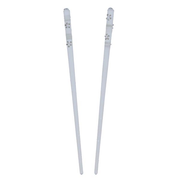 Clear Clear Hair Stick Chop Sticks with Diamond Flower