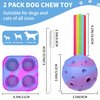 2 Pack Interactive Dog Toys, Treat Dispensing Dog Toys To Keep Them Busy, 2 In 1 Dog Toy Refillable Homemade Freezable Dog Food With Cleaning Brush, Reduces Anxiety Dog Chew Toy for Indoor and outdoor