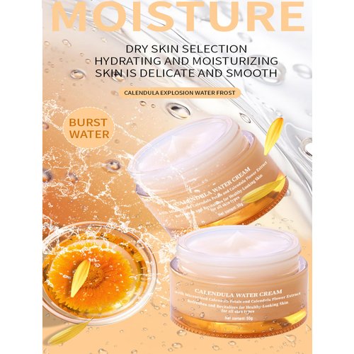 Grospe Calendula Face Cream Facial Moisturizer for Dry Skin Refreshing Water Cream Long-Lasting Hydration Oil Control Cream Nourishing Face Moisturizer for Women,1.76 Oz