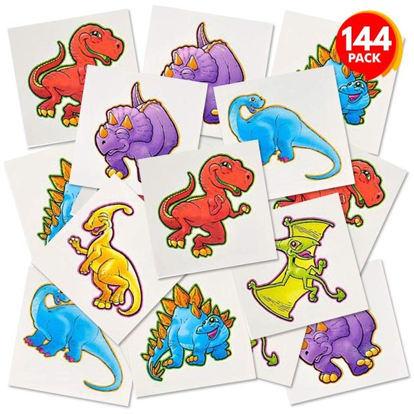 ArtCreativity Dinosaur Tattoos for Kids, Bulk Pack of 144, Non-Toxic 2 Inch Temporary Dino Tats, Dinosaur Birthday Party Favors and Supplies, Goodie Bag and Piñata Fillers, Assorted Designs