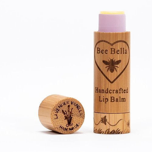 Bee Bella Lip Balm Lavender Vanilla Scent, (3 Pack), Valentine's Day Gift, Moisturizing Lip Care, 100% Natural, Beeswax with Vitamin E, Handmade in USA, Easter Basket idea