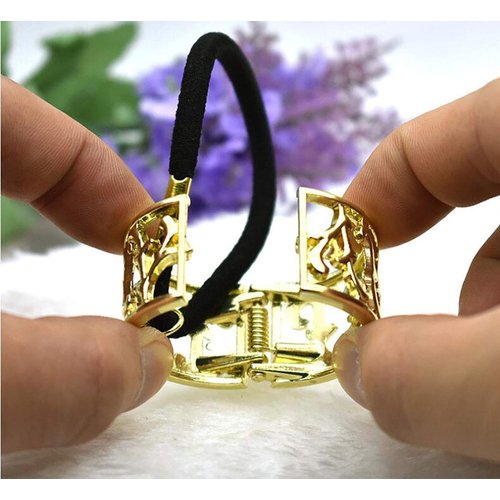 4PCS Fashion Zinc Alloy Ponytail Cuff Elastic Hair Tie Ponytail Holder Punk Gothic Hair Cuff Hair Rope Hair Clips Hair Band for Women