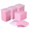 800 PCS Lint Free Nail Wipes, Eyelash Extension Glue Wipes, Lash Glue Cleaning Pads, Adhesive Wipes, Nail Polish Remover Wipes for Lash Extension Supplies (Pink)