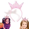 Exacoo Princess Birthday Party Decorations Headbands for Women Hair Accessories for Girls Pink Birthday Crown Tiaras for Women Christmas Halloween Decorations Girls Headbands Sequin Glitters