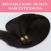 GOO GOO I Tip Hair Extensions Human Hair 50g 50 Strands Real Human Itip Extensions Pre Bonded Natural Black 20inch