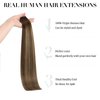 DOORES Human Hair Extensions Tape in Balayage Chocolate Brown to Honey Blonde 14 Inch 20pcs 50g Remy Tape in Hair Extensions Straight Seamless Skin Weft Tape Hair Extensions