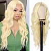 Colorful Queen 613 Blonde Wig 26 Inch Long Wavy Blonde Wigs for Women Curly Wavy Wig Middle Part Synthetic Lace Wigs for Daily Party Use Cosplay Wigs