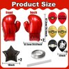 19pcs Red Boxing Gloves Balloon Set Aluminum Foil Balloon Wrestling Party WWE Party Boxing Sports Theme Party UFC Party for Birthday Baby Shower Anniversary Boy Party Supplies