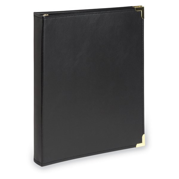 Samsill Classic Collection Executive Presentation 3 Ring Binder/Portfolio Binder, Half Inch Binder, Brass Round Ring (Holds 100 Sheets), Black