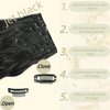 REAUTCOORS Clip in Hair Extensions, Long Wavy Synthetic Hair Extension22 Inch Jet Black 6PCS (220g 1#) (1#(Jet Black), 22inch)