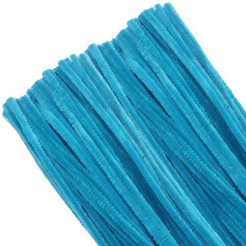 TOAOB 100pcs Pipe Cleaners Blue Pipe Cleaners Chenille Stems 6mm x 12 Inch Fuzzy Sticks Crafts Supplies for DIY Art Crafts Decorations