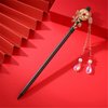 2PCS Chinese Traditional Flower Hair Sticks Vintage Wooden Hairpin Handmade Hair Chopsticks Hair Styling Chignon Pins for Women Girls FZ016-2P-01