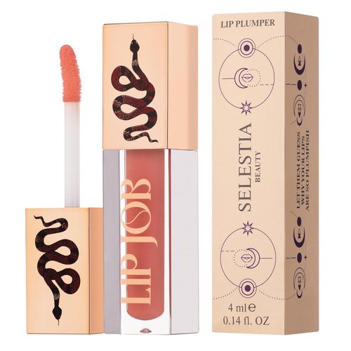 SELESTIA BEAUTY Lip Plumper Gloss Lip Job - Plumping Lip Gloss with Glossy Finish - Lip Pump Gloss with Hydrating & Smoothing Formula - 0.14 Fl Oz (Slinky Silk)