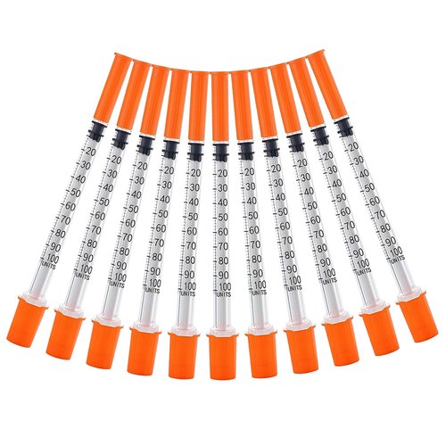 100PACK 1ml Syringes with 29Ga 1/2 Inch Needle, Individually Wrapped Lab Supplies (1CC 29G 1/2" 100PACK)