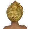 NJYFG 2024 New African Women's Turban Cap Nigeria Auto Gele Headtie Already Made Wedding Geles Female Head Wraps with Diamond Flower Gold (US, Alpha, One Size, Medium, Gold)
