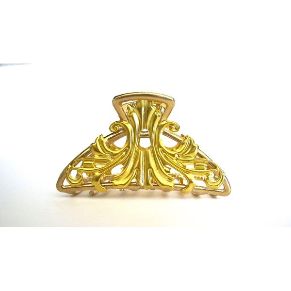 Generic Bright gold triangle metal victorian style filigree hair claw clip