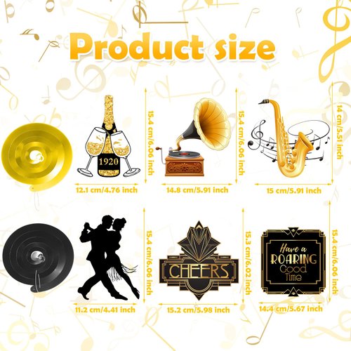 Epakh 30 Pcs Roaring 1920s Swirls Party Decorations Speakeasy Black and Gold Happy New Year Gatsby Prohibition Party Spirals Streamer for Vintage Jazz Flapper Wedding Party Supplies