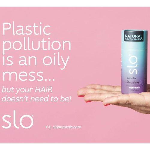 Slo | Natural Dry Shampoo Powder For Light Hair - 100% Natural Ingredients, Vegan & Cruelty Free, Talc-Free Blend, Paper Packaging | Lavender + Ylang Ylang, 1.23oz