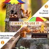 Squirrel Feeder with Umbrella, Metal Squirrel Feeders for Outside with Corn Cobs, Durable Squirrel Feeder Picnic Table with Solid Structure, Funny Chipmunk Feeder for Corn Peanuts (Brown)