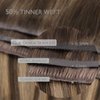 WENNALIFE Genius Seamless Clip in Hair Extensions Human Hair 7pcs Ultra Invisible 50% Thinner Seamless Hair Extensions Clip In Balayage Chocolate Brown to Honey Blonde Real Human Hair