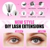 DIY Lash Extension Kit Lash Bond and Seal Lash Clusters Kit ? Pcs Cluster Lashes D Curl with Lash Tweezers for Individual Lashes Kit Eyelash Extension Kit at Home (Kit 40D+50D-0.07D, 8-16mm)