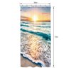 Riyidecor Stall Small Half Shower Curtain Beach Summer 36x72 Inch RV Mini Single Narrow Ocean Coastal Hawaiian Sunrise Sea Wave Seaside Scene Island Blue Cool Set Waterproof 7 Pack Hooks