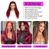 Gozebu 99j Burgundy Lace Front Wigs Human Hair Pre Plucked 13x4 Deep Wave Lace Front Wigs Human Hair Deep Curly Human Hair Lace Front Wigs 180% Density Glueless Wigs with Baby Hair (22 Inch)