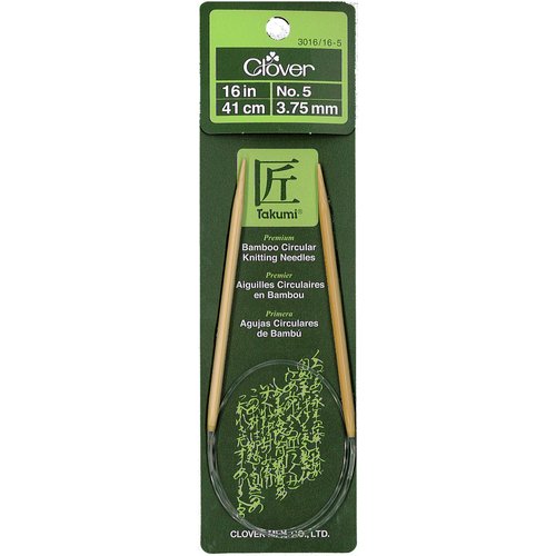 Clover 3016/16-05 Takumi Bamboo Circular 16-Inch Knitting Needles, Size 5
