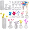 35 Pcs Miniature Dollhouse Accessories 10 Miniature Vase Model 25 Fake Miniature Flower Toys Tiny Houses Accessories Decoration DIY Micro Landscape Dollhouse Decoration Accessories
