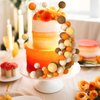 BOUBONI 48 Pcs Balls Cake Topper Decorations Balloon Cupcake Toppers Foam Cake Topper Balls Cake Balls Decorations for Birthday Party Wedding Cake Decorating (Orange, Yellow, Apricot, Khaki)