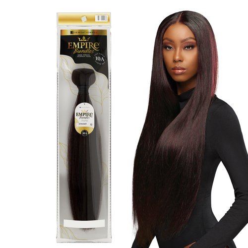Sensationnel Virgin Human Hair Weave Empire Bundle 10A Straight (10-26") (20 inch, NATURAL/BLACK)