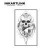 INKARTLINK Temporary Tattoos, Semi Permanent Tattoo Adult Art Design Waterproof Temp Tattoo Party Favors Tattoo Stickers Realistic Look, No Adhesive, Lasts 1-2 Weeks Black (Skull Compass)