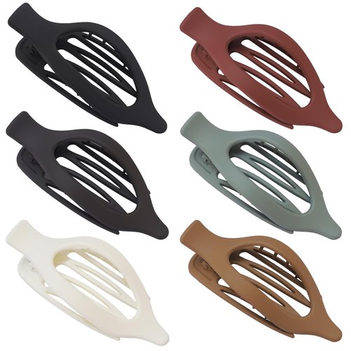 CHANDAT Flat Hair Clips 6 pcs Lay Down Claw Clips French Concord Hair Clips for Thick Hair Alligator Hair Clips for Thin Hair Duck Bill Hair Barrettes Hair Accessories for Women - Basic