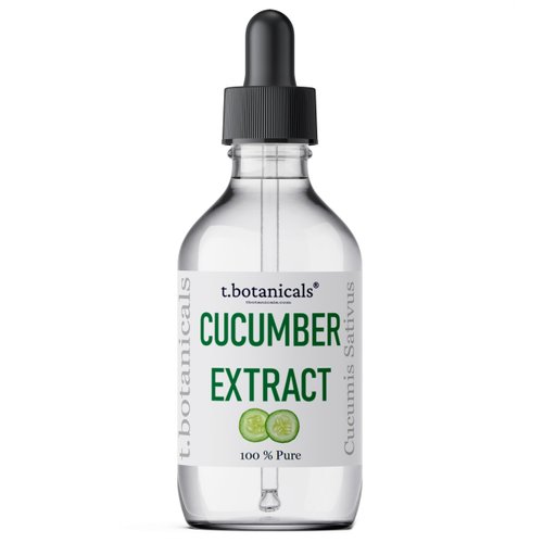 t.botanicals Pure Cucumber Extract Liquid Glycerite Alcohol Free Serum for Face Wash Mask Body Cosmetic Formulations and Skin Care Cream, Lotion, Shampoo, Conditioner Recipes (1 oz.)